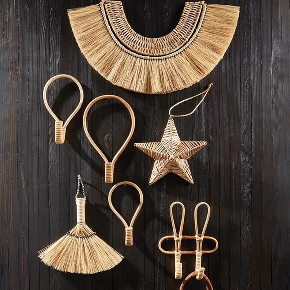 Beautiful Boho Cane Hooks Set of 3 EUC - Picture 2 of 3